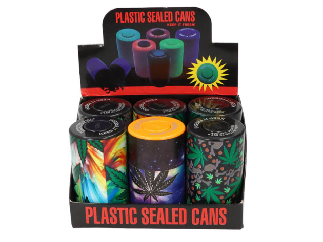 Storage Box, Plastik mit Vakuumverschluss, versch. Motive, H.10cm, Ø5,5cm