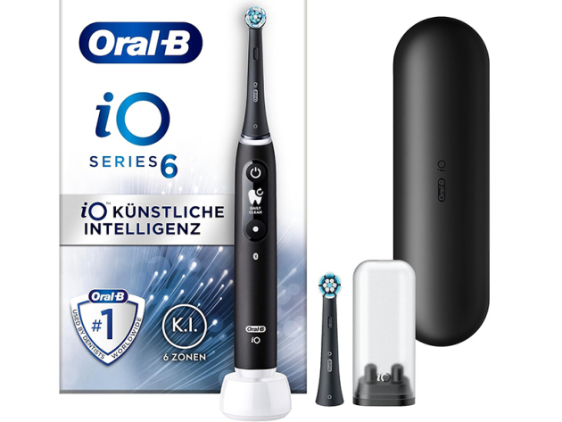 Oral-B iO Series 6 - elektr. Zahnbürste - sw - 5 Putzmodi, Display & Reiseetui, UVP: 119,00 Euro