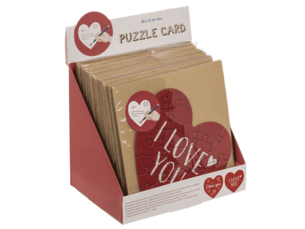 Geschenkkarte - Herzförmiges Puzzle, Love, 2-fach sortiert, 24er Display