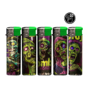 Elektrofeuerzeuge "Ugly Zombie", 3D-Alu-Motiv, 5-fach sortiert, 50er Display