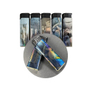 Sturmfeuerzeuge "Blue Jeans", 3D-Alu-Motiv, Turbo-Flame, 5-fach sortiert, 50er Display