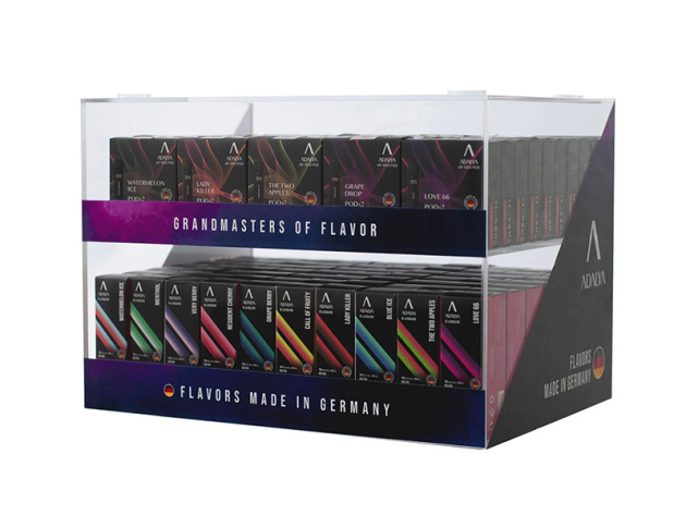 AKTION 100x Adalya Liquid - versch. Sorten - Acryl Display stapelbar GRATIS