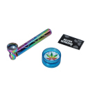 Handpfeifen-Set "Rainbow", mit Pfeife, Grinder...