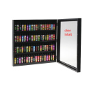 Vitrine für Clipper Feuerzeuge; schwarz; Holz;  leer für 72 Clipper