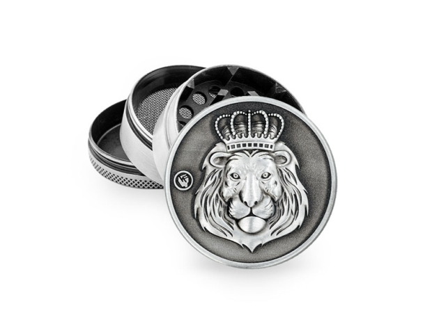 Grinder "Silver Rasta Lion", 4-tlg.: Ø 50 mm