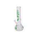 Glasbong Kugel "Hanfblatt grün" transp.,...