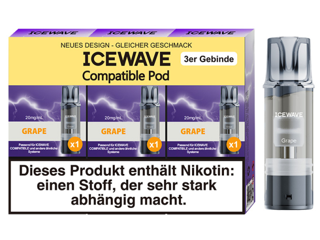 ICEWAVE 3 in 1 Pod - Grape (Traube) - 20mg - 3er Set