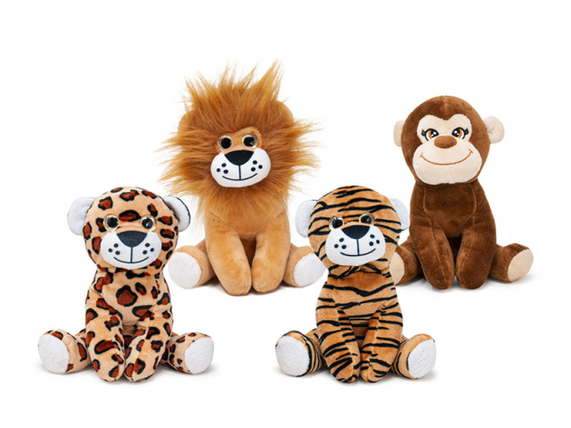 Plüsch Wildtiersortiment sitzend 20cm, 4-fach sortiert, einzeln