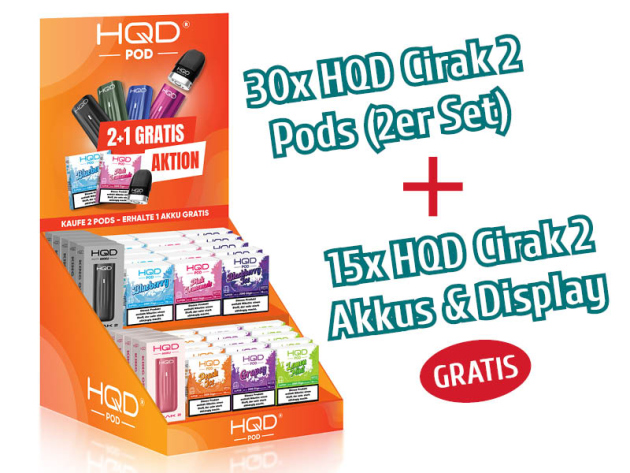 Aktion M - Cirak 2 -  30 x Pods (2er Sets) mit Nikotin & 15 x Basisgeräte GRATIS