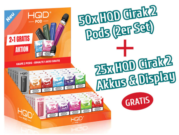 Aktion L - Cirak 2 -  50 x Pods (2er Sets) mit Nikotin & 25 x Basisgeräte GRATIS