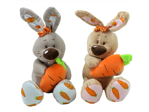 Hase sitzend mit Möhre, ca.22cm, 2-fach sortiert, einzeln