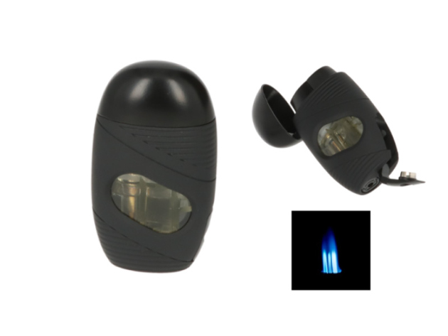 Sturmfeuerzeug "Schwarz", 3er Jet-Flame, mit Bohrer