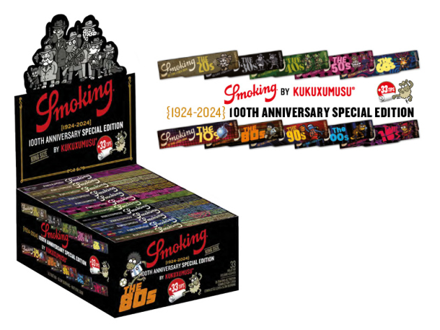 Smoking King Size Kukuxumusu 100th Anniversary, 24 Hefte je 33 Blatt + 33 Tips