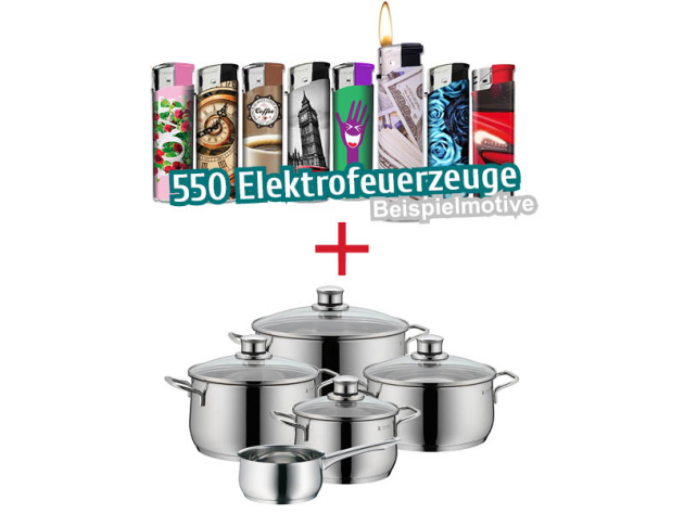 550 Feuerzeuge + WMF Diadem Plus Topf-Vorteils-Set