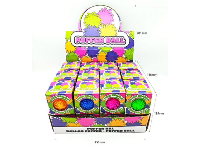 Quetschball "Ball" Pufferball; 4-fach sortiert; 24er Display