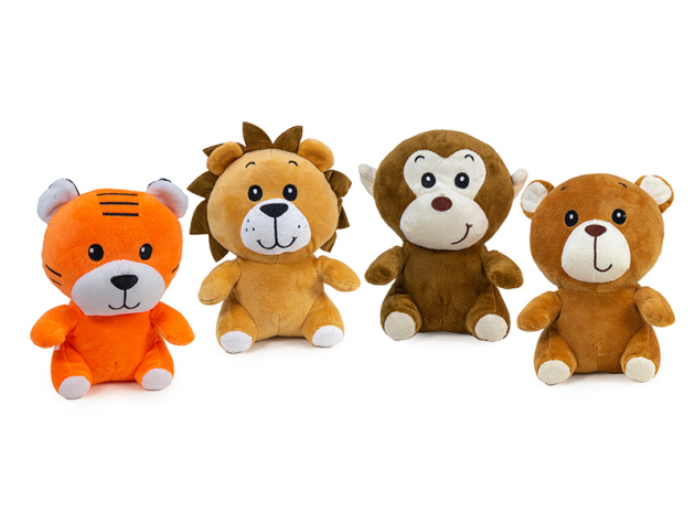 Plüsch "Tiersortiment" sitzend ; 20 cm; 4-fach sortiert; einzeln
