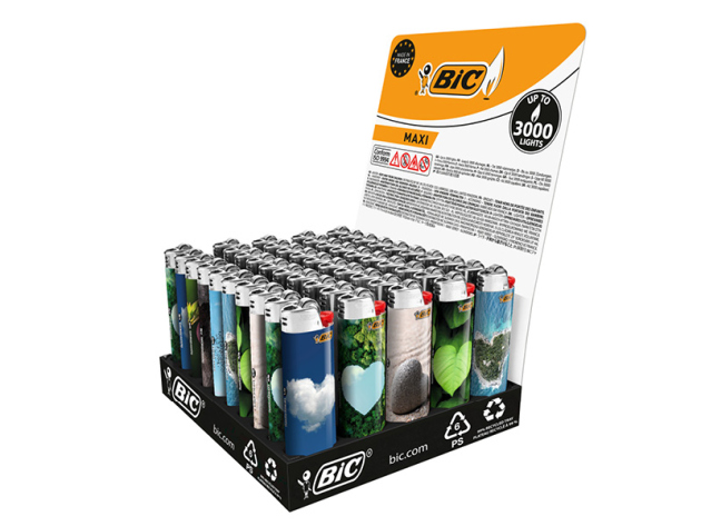 BIC Maxi J26 "Herzen" Reibrad Feuerzeuge, 50er Display