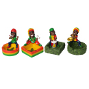 Aschenbecher "Polyresin Rasta"; 4-fach...