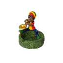 Aschenbecher "Polyresin Rasta"; 4-fach sortiert; Ø 9 cm; Höhe 9 cm; 4er Set