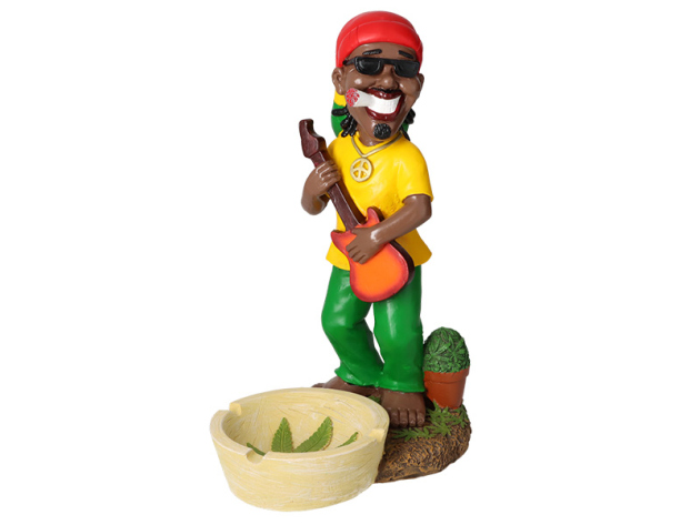 Aschenbecher "Polyresin Rasta Gitarre"; 15 x 21 cm; Höhe 31 cm
