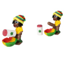 Aschenbecher "Polyresin Rasta Joint"; 7,5 x 11...