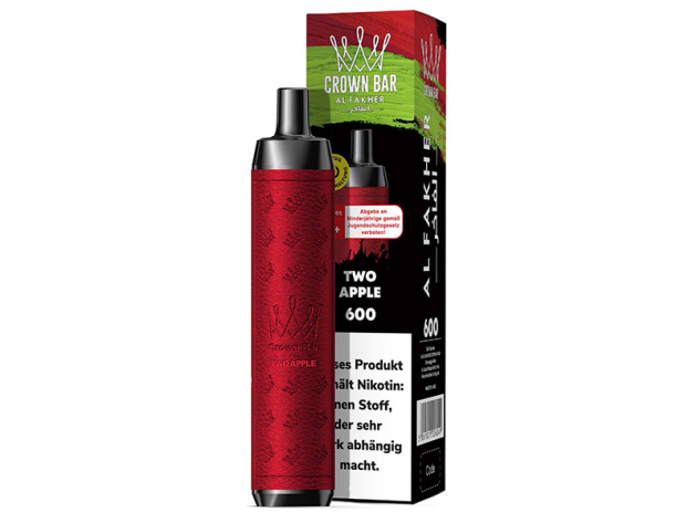 Al Fakher Crown Bar 600 - Two Apple (Doppelapfel) - E-Shisha - 20 mg - 600 Züge