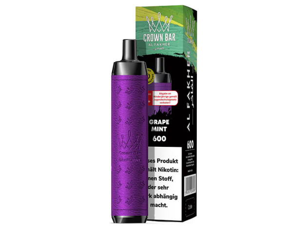 Al Fakher Crown Bar 600 - Grape Mint (Traube, Minze) - E-Shisha - 20 mg - 600 Züge