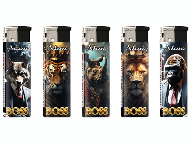 Elektrofeuerzeuge "ANIMAL KING", 5-fach sortiert, 50er Display