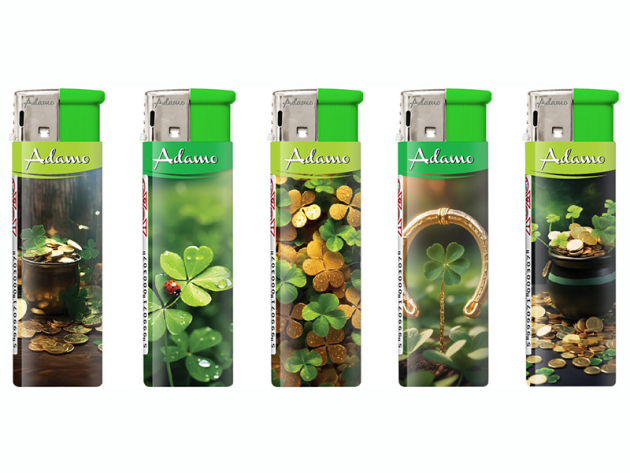 Elektrofeuerzeuge "LUCKY", 5-fach sortiert, 50er Display