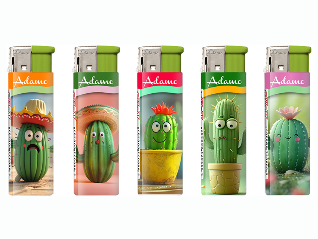 Elektrofeuerzeuge "CACTUS", 5-fach sortiert, 50er Display