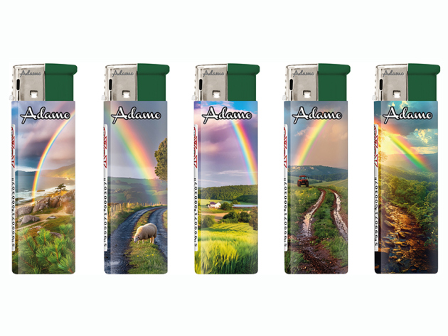 Elektrofeuerzeuge "RAINBOW", 5-fach sortiert, 50er Display