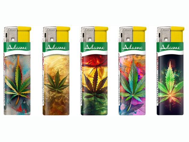 Elektrofeuerzeuge "WEED BUNT", 5-fach sortiert, 50er Display