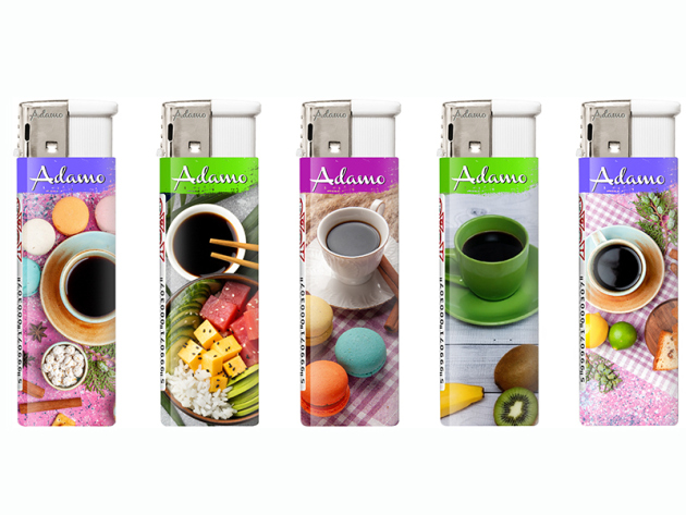 Elektrofeuerzeuge "COFFEE 2", 5-fach sortiert, 50er Display