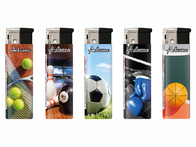 Elektrofeuerzeuge "SPORT", 5-fach sortiert, 50er Display