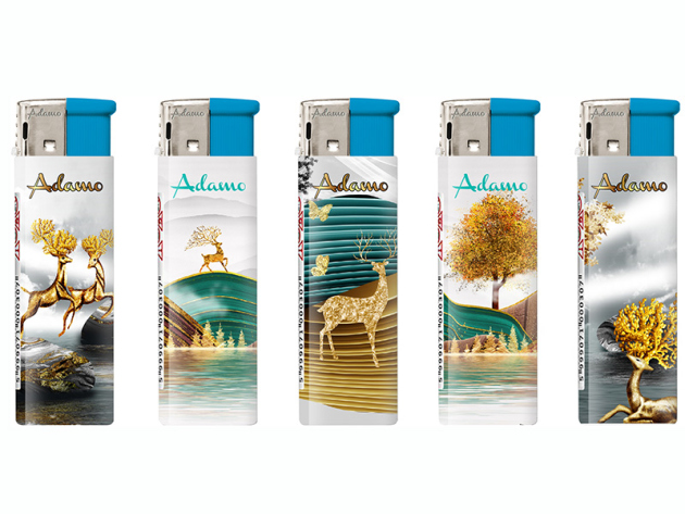 Elektrofeuerzeuge "GOLD DEER", 5-fach sortiert, 50er Display