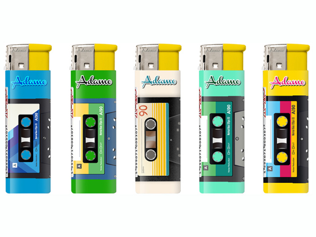 Elektrofeuerzeuge "CASSETTE", 5-fach sortiert, 50er Display