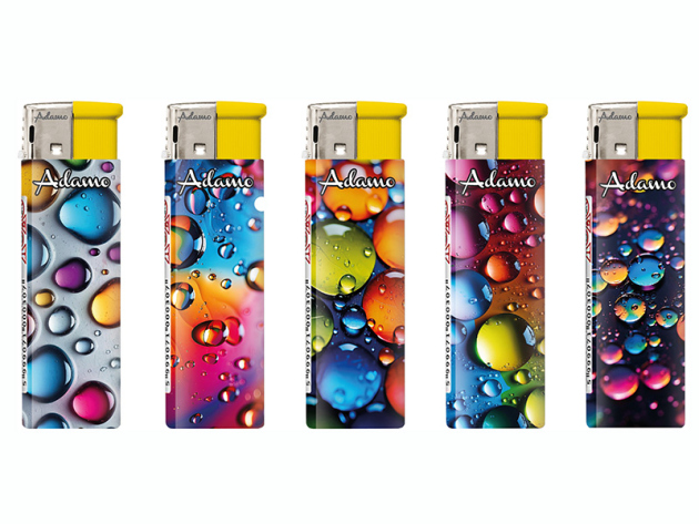 Elektrofeuerzeuge "DROPS", 5-fach sortiert, 50er Display