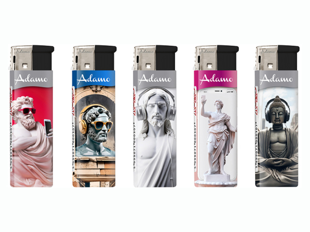 Elektrofeuerzeuge "SELFI STATUE", 5-fach sortiert, 50er Display