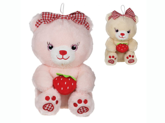 Plüsch Bär "Suki" mit Erdbeere, 2-fach sortiert, 25 cm; einzeln
