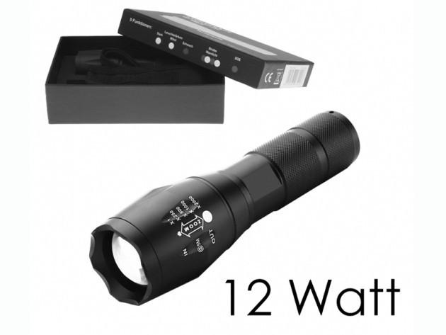Taschenlampe "Illuminato" High Power; 12 Watt; UVP: 24,99 Euro