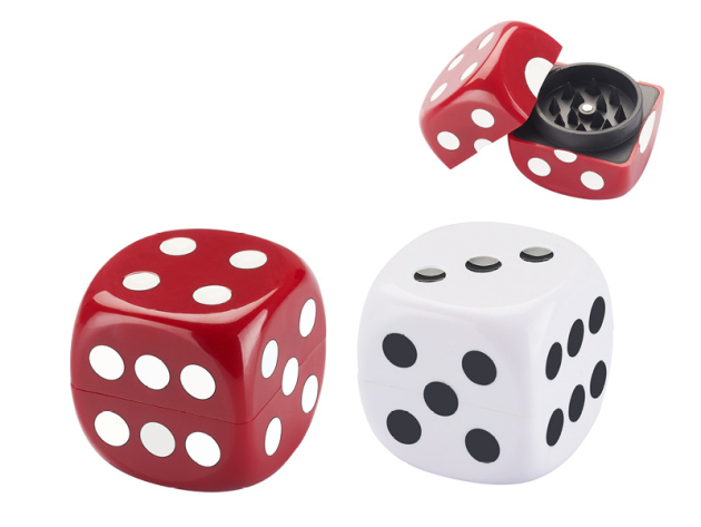 Grinder "Casino Dice" 48 mm; 2 tlg., 2-fach sortiert, einzeln