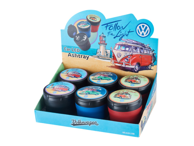 Aschenbecher "Car" mit LED, 6,9 x 7,3 cm, 6er Display