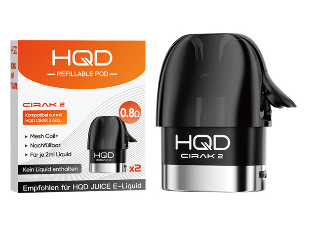 HQD Cirak 2 - Refillable Pod 0,8 Ohm; 2er Pack