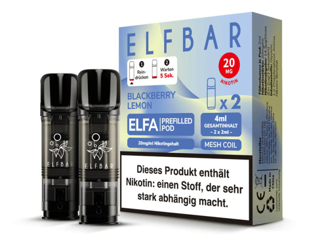 ELFBAR ELFA Prefilled Pod - Blackberry Lemon (Brombeer, Zitrone) - 20mg - 2er Set