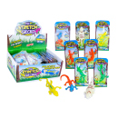 Stretch Gecko auf Karte, 6x13 cm, 9-fach sortiert 36er...