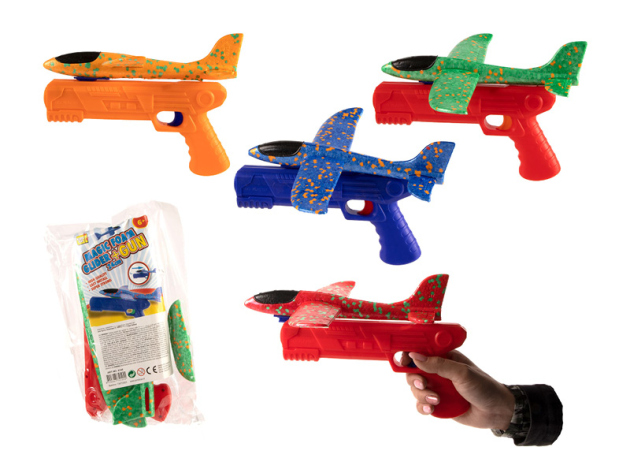 Styropor Flugzeug Abschießer, 24 cm, 4-fach sortiert, einzeln