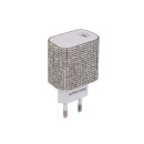 Tekmee Netzstecker Type-C,  20W, Wand Charger; weiß mit Strasssteinen