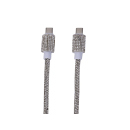 Tekmee Ladekabel, 1m; Type-C auf Type-C, 40W + 20W Netzstecker mit Strasssteinen