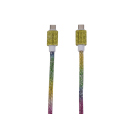 Tekmee Ladekabel, 1m; Type-C auf Type-C, 40W, mit Strasssteinen Regenbogen