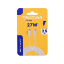 Tekmee Ladekabel, 2,5m; Type-C auf Lighting, 27W,...